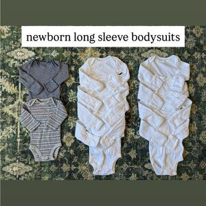Newborn Long Sleeve Bodysuits Bundle | Neutral | 10 Piece Set | Baby Essentials